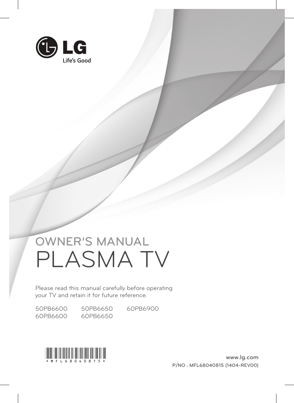 LG 50PB6650 User Manual | 28 pages
