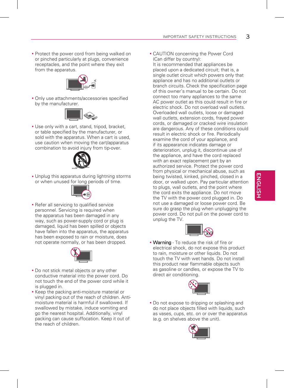 English | LG 50PB6650 User Manual | Page 3 / 28