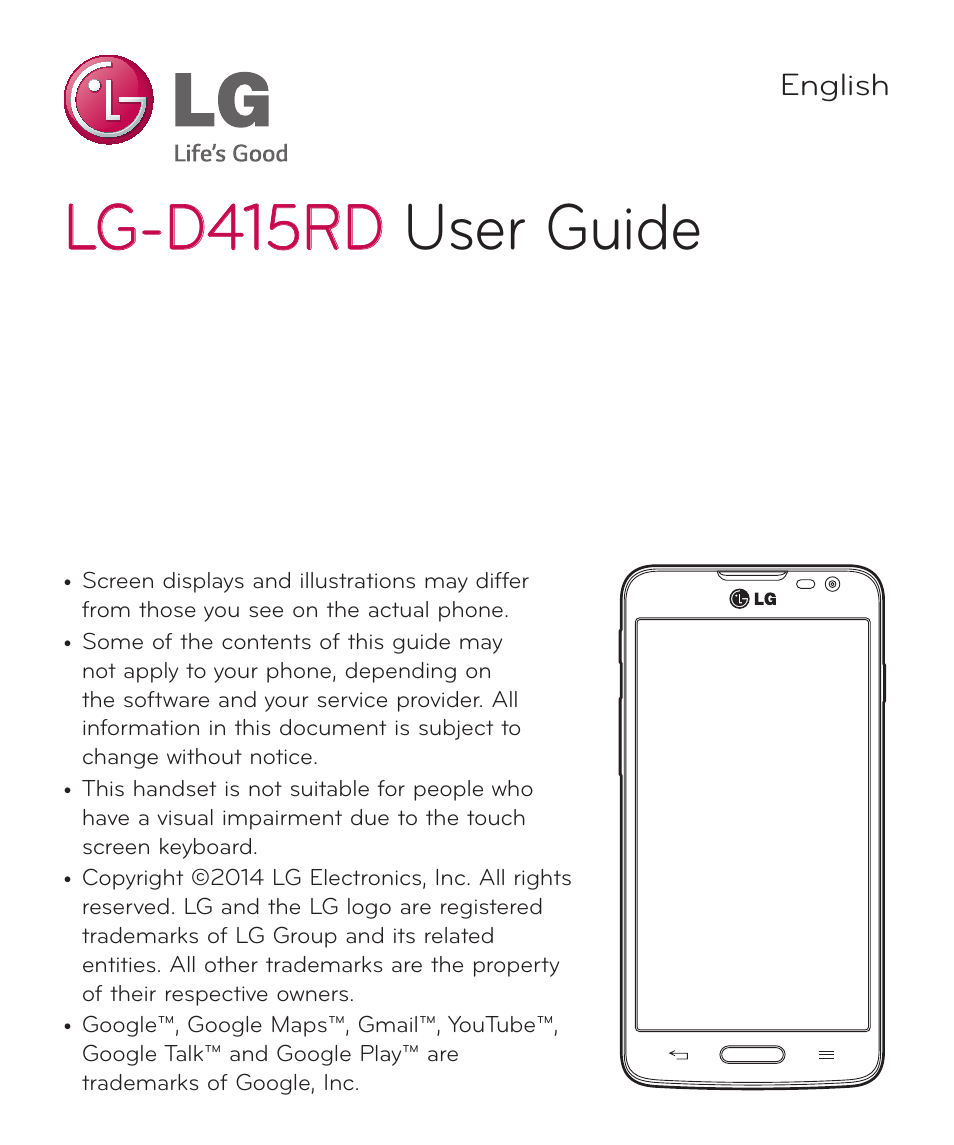 Lg-d415rd, Lg-d415rd user guide | LG LGD415RD User Manual | Page 2 / 121