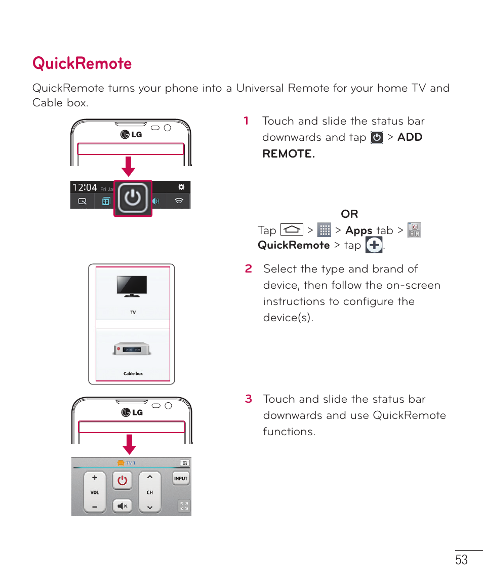 Quickremote | LG LGD415RD User Manual | Page 54 / 121