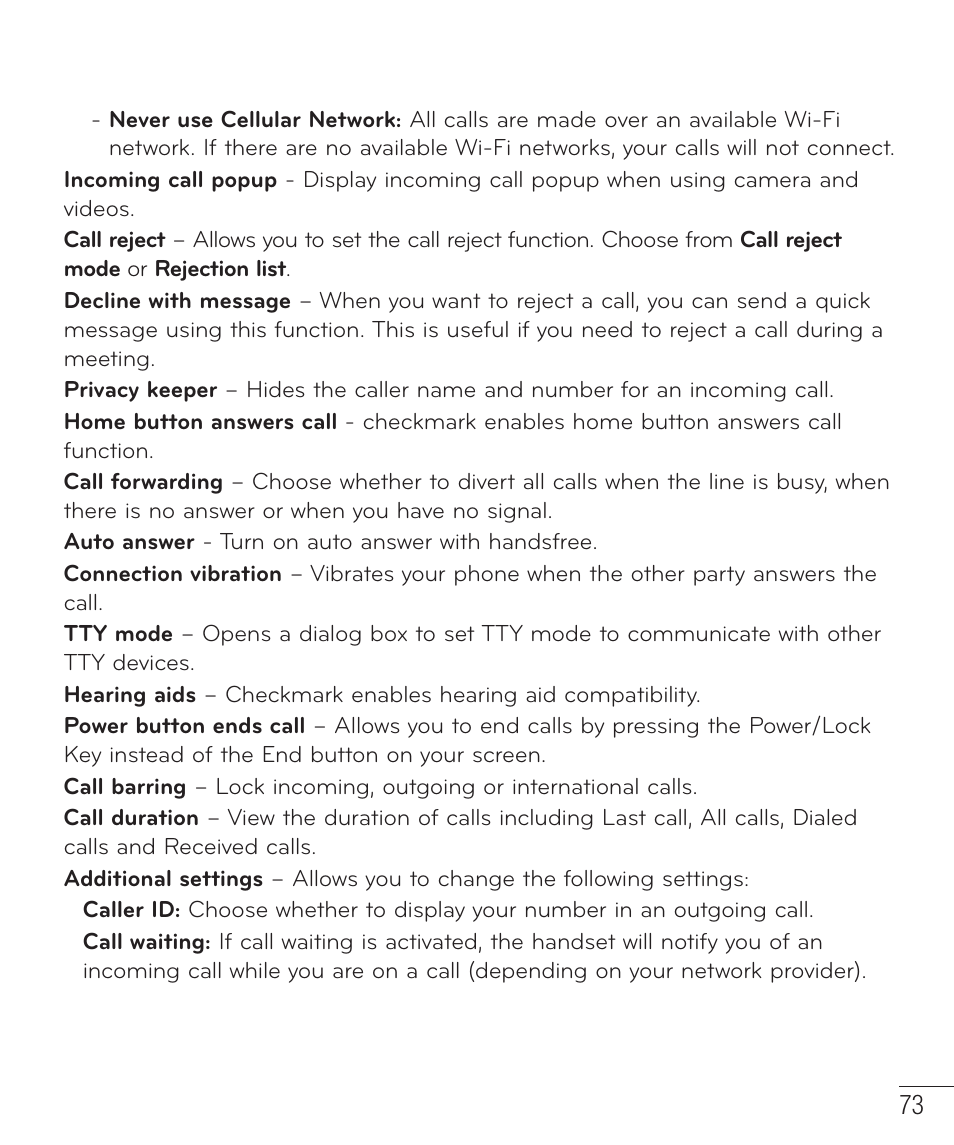 LG LGD415RD User Manual | Page 74 / 121