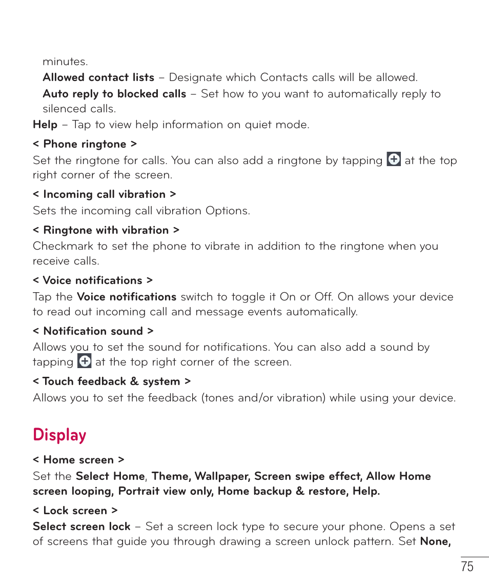 Display | LG LGD415RD User Manual | Page 76 / 121