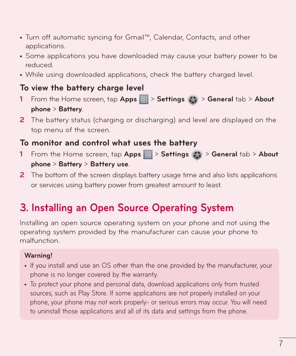 Installing an open source operating system | LG LGD415RD User Manual | Page 8 / 121