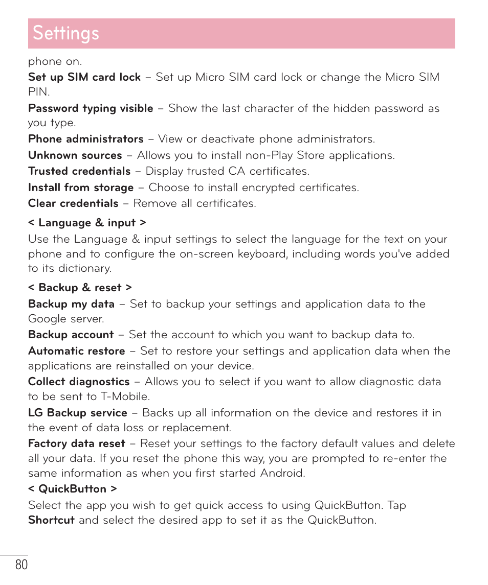 Settings | LG LGD415RD User Manual | Page 81 / 121