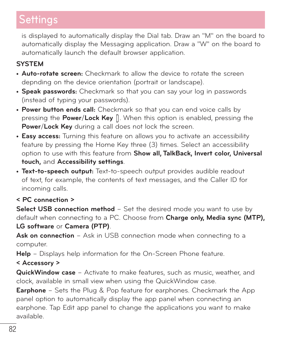 Settings | LG LGD415RD User Manual | Page 83 / 121