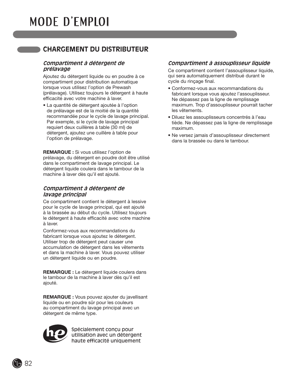 Chargement du distributeur | LG WM1377HW User Manual | Page 83 / 101