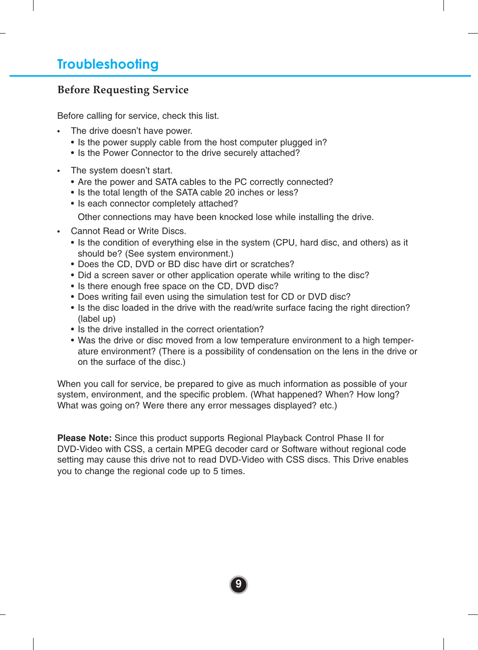 Troubleshooting | LG CH10LS20 User Manual | Page 12 / 15