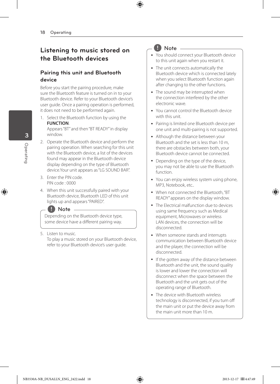 Listening to music stored on the bluetooth devices | LG NBN36 User Manual | Page 18 / 24