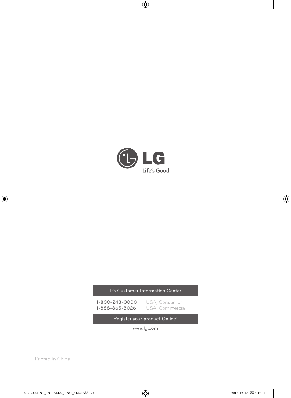 LG NBN36 User Manual | Page 24 / 24