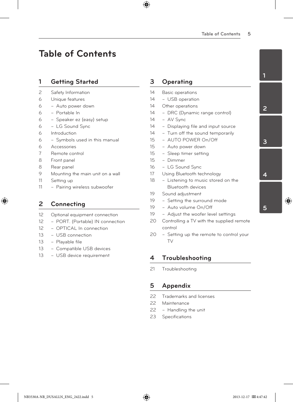 LG NBN36 User Manual | Page 5 / 24