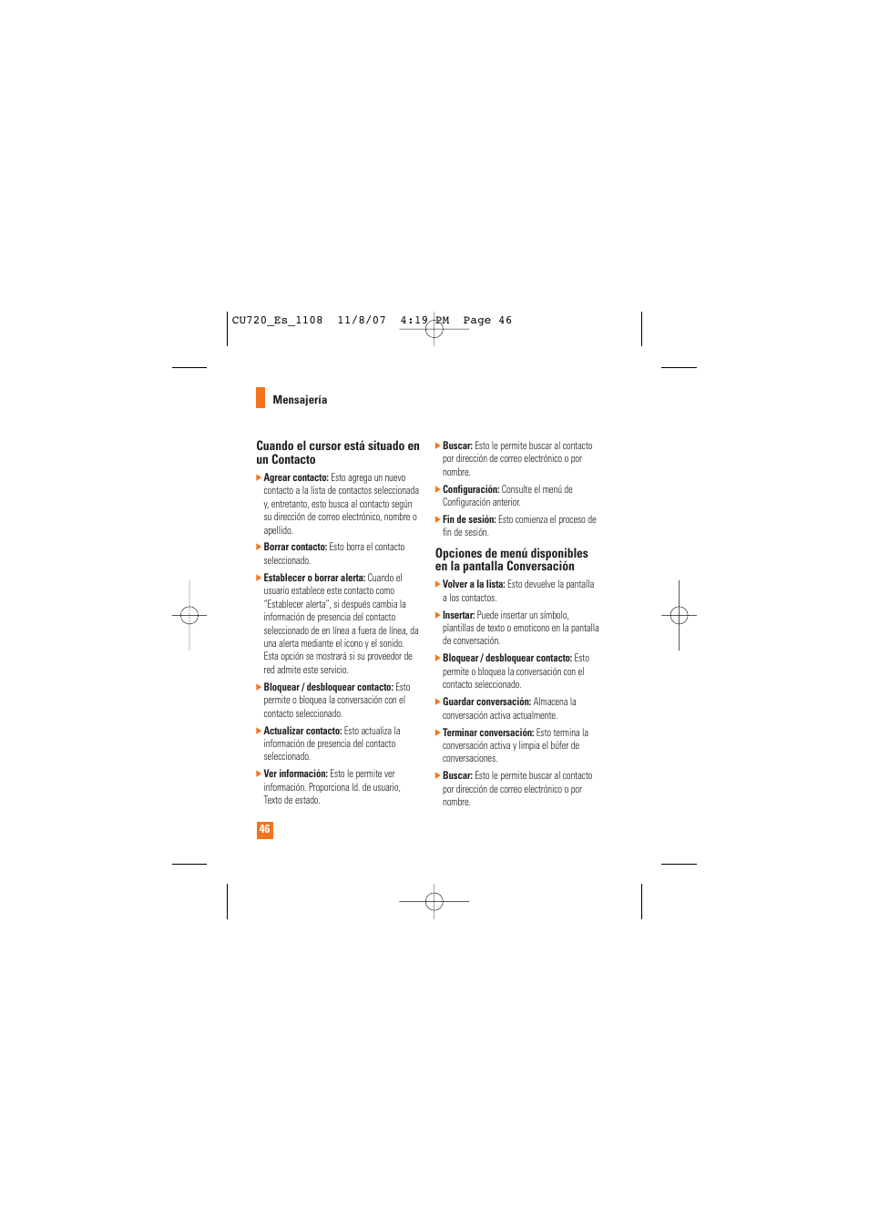 LG CU720 User Manual | Page 166 / 246