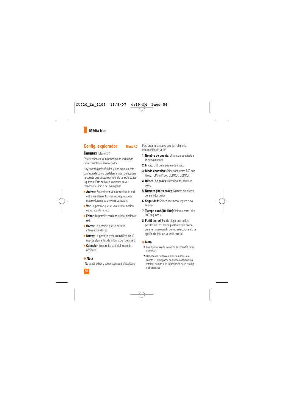 Config. explorador | LG CU720 User Manual | Page 176 / 246