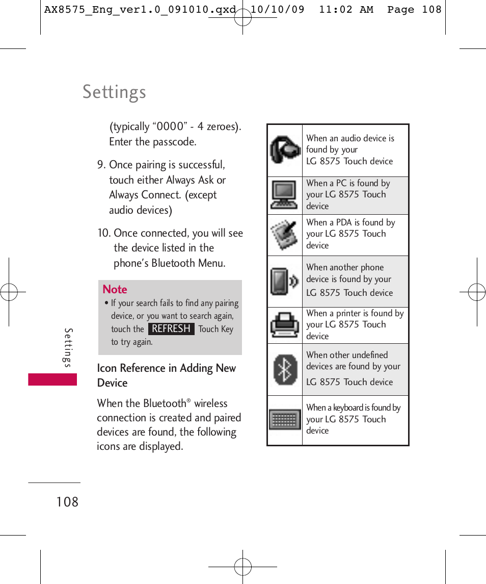 Settings | LG LGAX8575 User Manual | Page 110 / 381