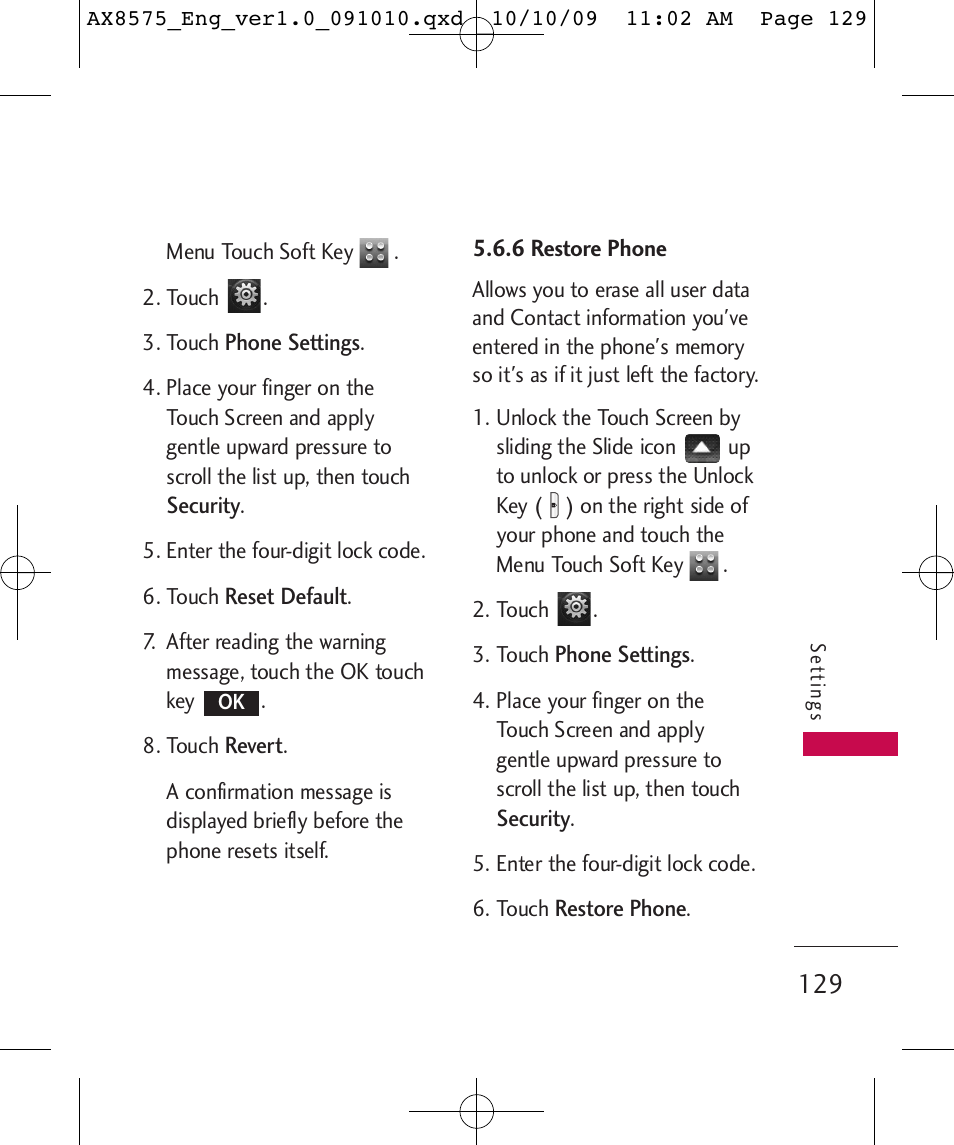 LG LGAX8575 User Manual | Page 131 / 381