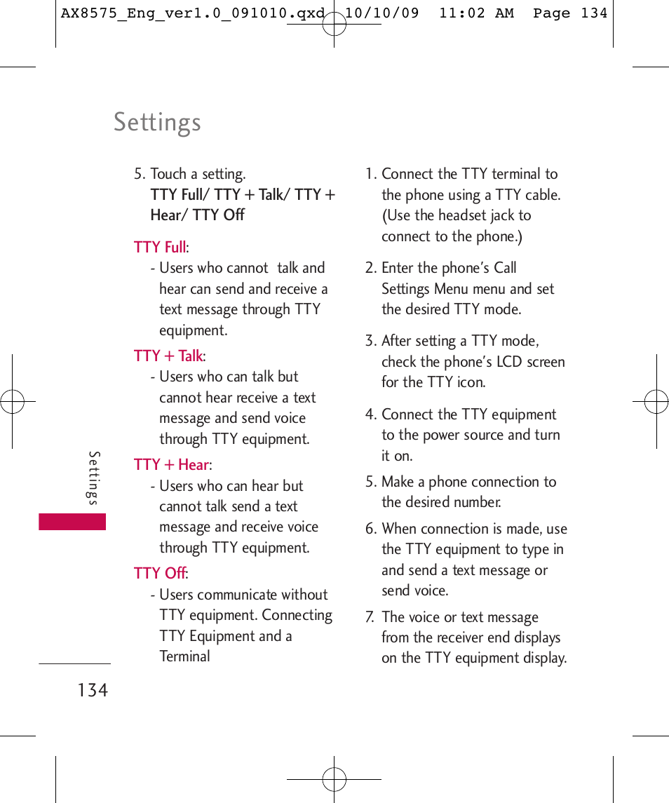 Settings | LG LGAX8575 User Manual | Page 136 / 381