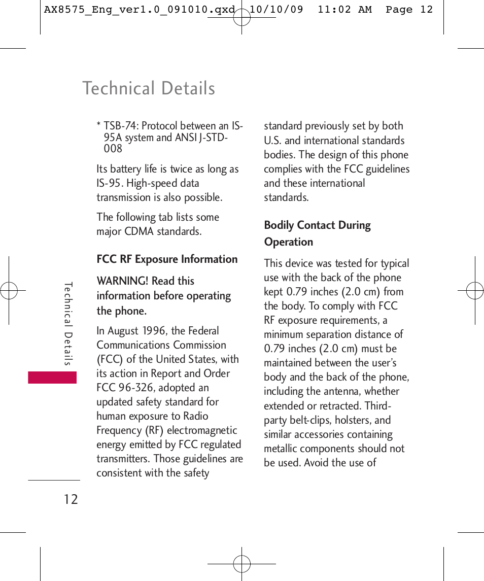 Technical details | LG LGAX8575 User Manual | Page 14 / 381