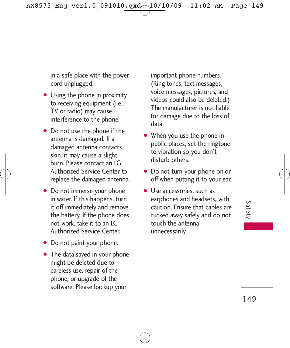 LG LGAX8575 User Manual | Page 151 / 381