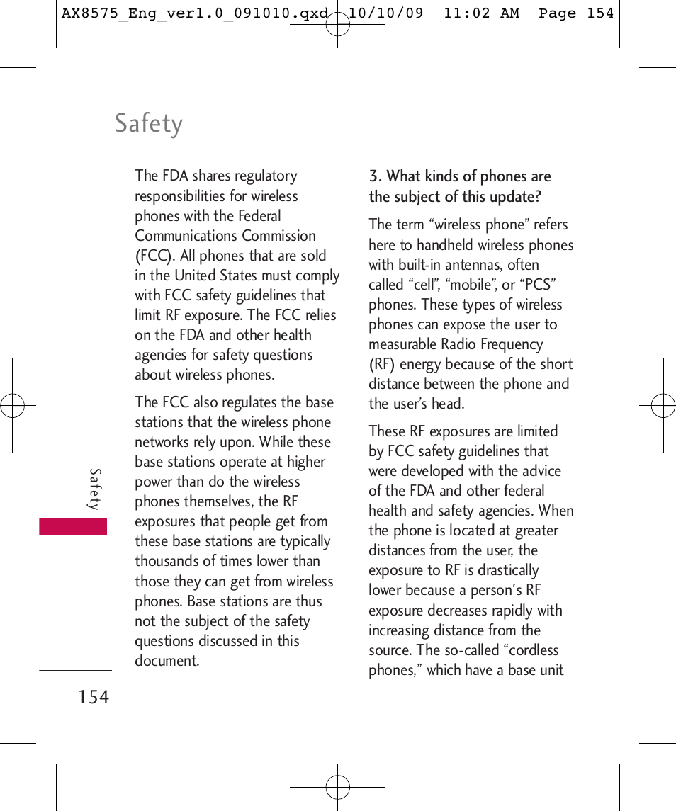 Safety | LG LGAX8575 User Manual | Page 156 / 381