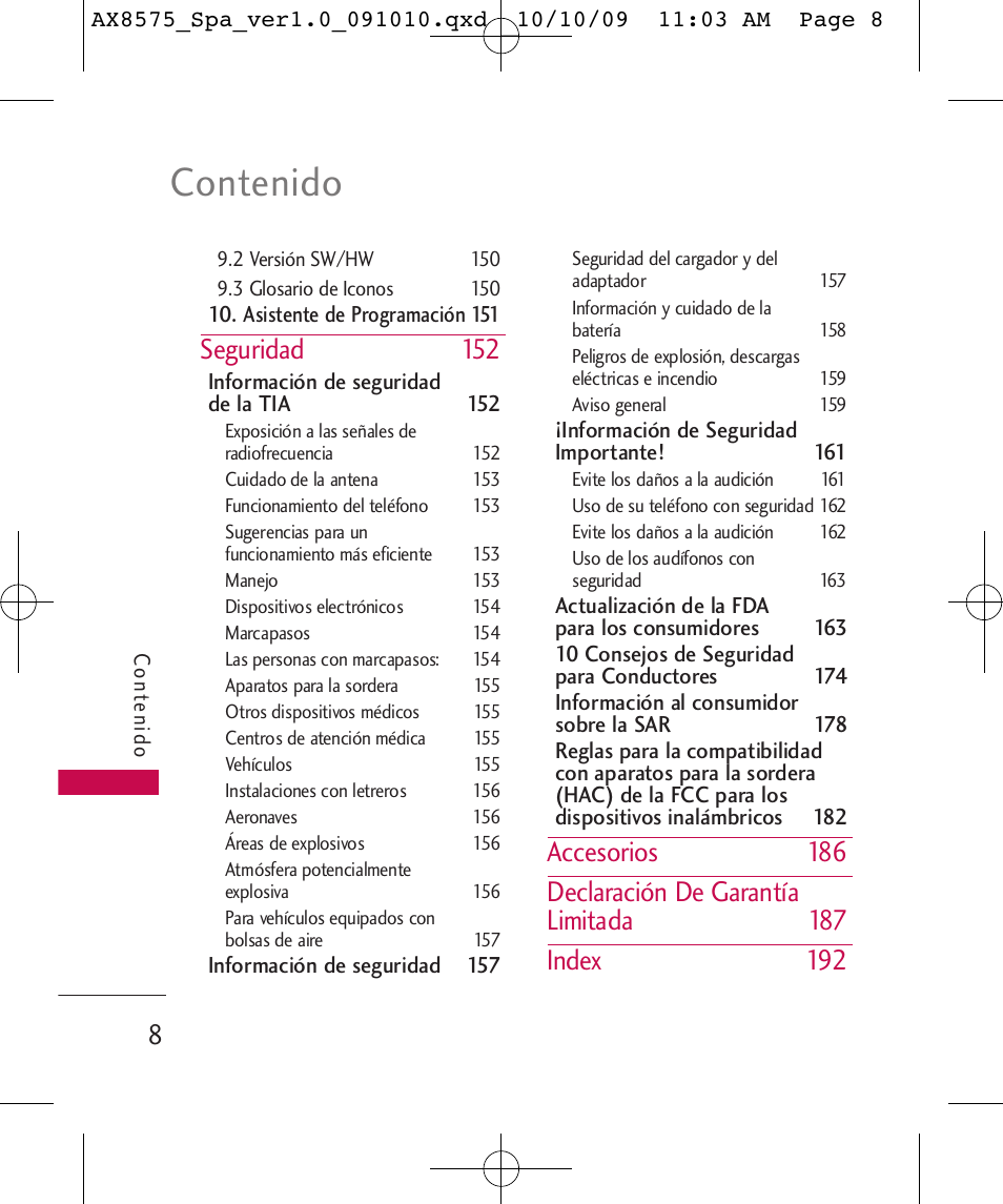 LG LGAX8575 User Manual | Page 192 / 381