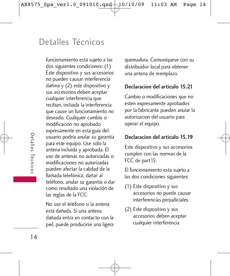 Detalles técnicos | LG LGAX8575 User Manual | Page 198 / 381