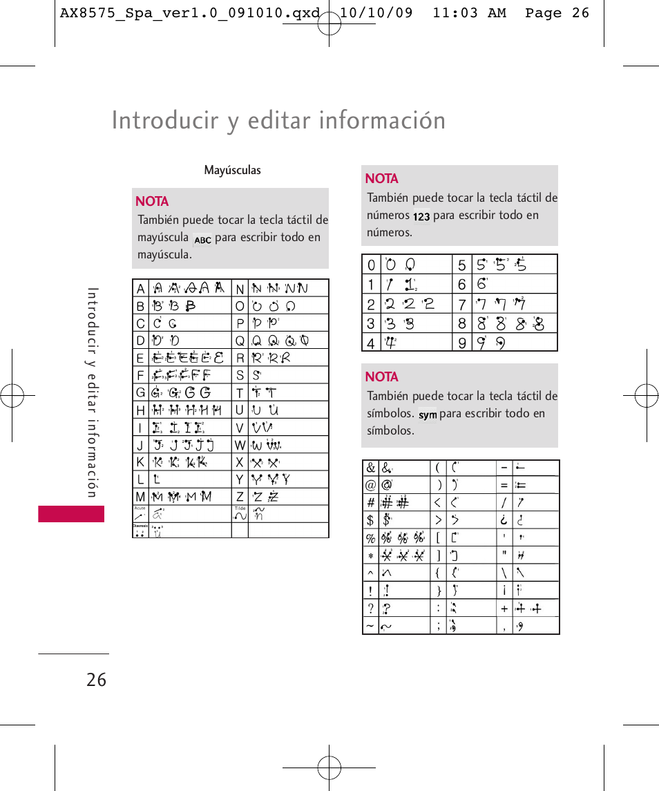 Introducir y editar información | LG LGAX8575 User Manual | Page 210 / 381