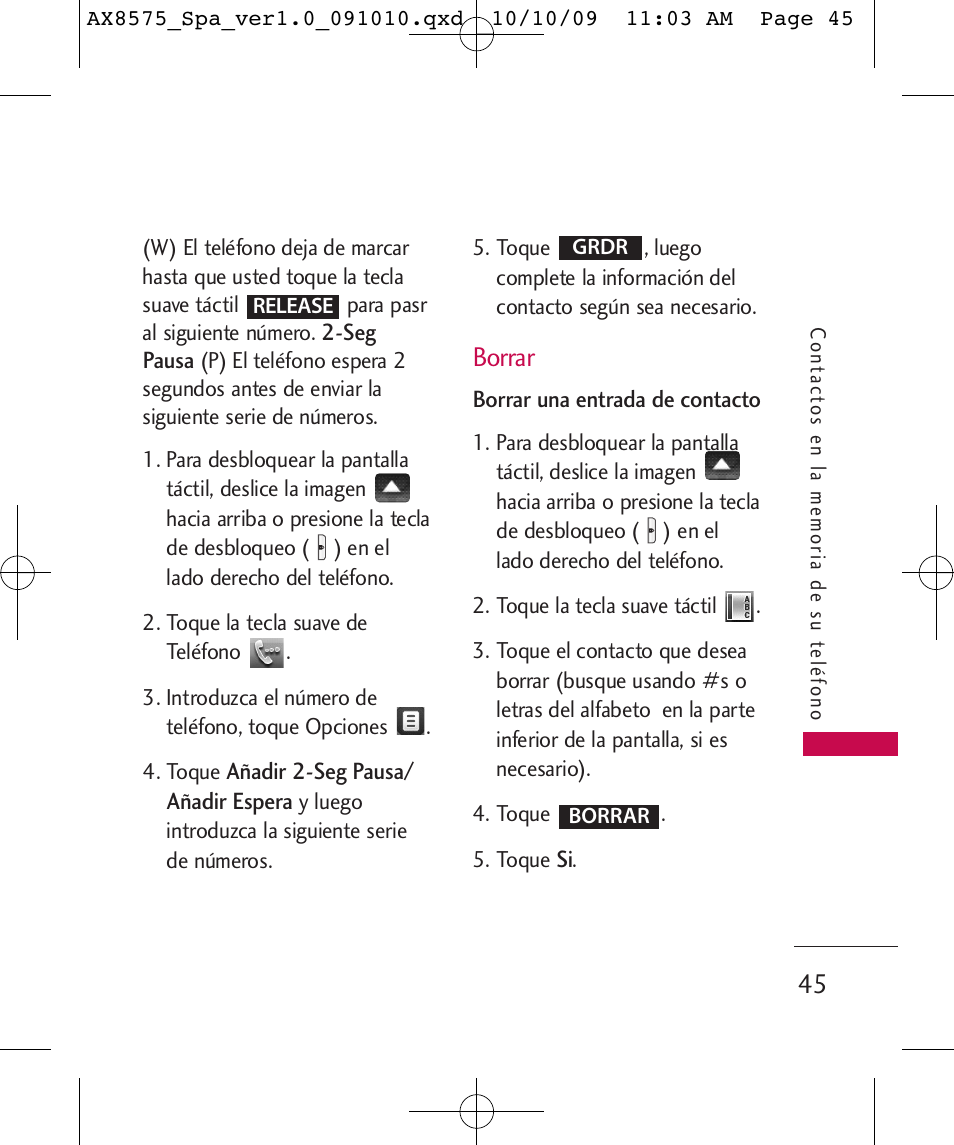 Borrar | LG LGAX8575 User Manual | Page 229 / 381