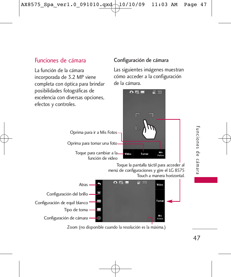 Funciones de cámara | LG LGAX8575 User Manual | Page 231 / 381