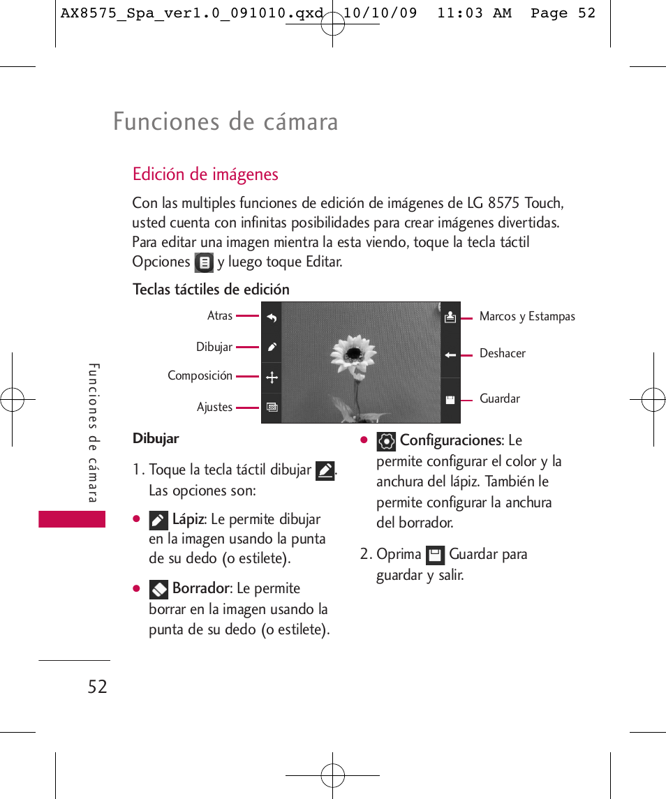 Funciones de cámara, Edición de imágenes | LG LGAX8575 User Manual | Page 236 / 381