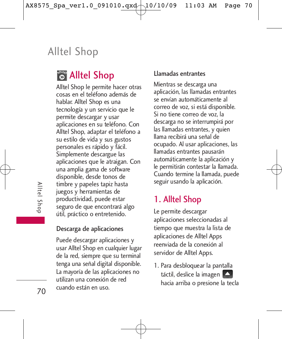 Alltel shop | LG LGAX8575 User Manual | Page 254 / 381