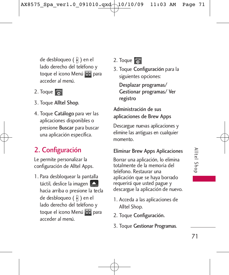 Configuración | LG LGAX8575 User Manual | Page 255 / 381