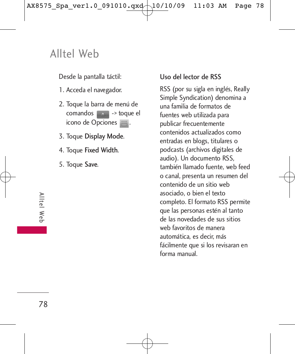 Alltel web | LG LGAX8575 User Manual | Page 262 / 381