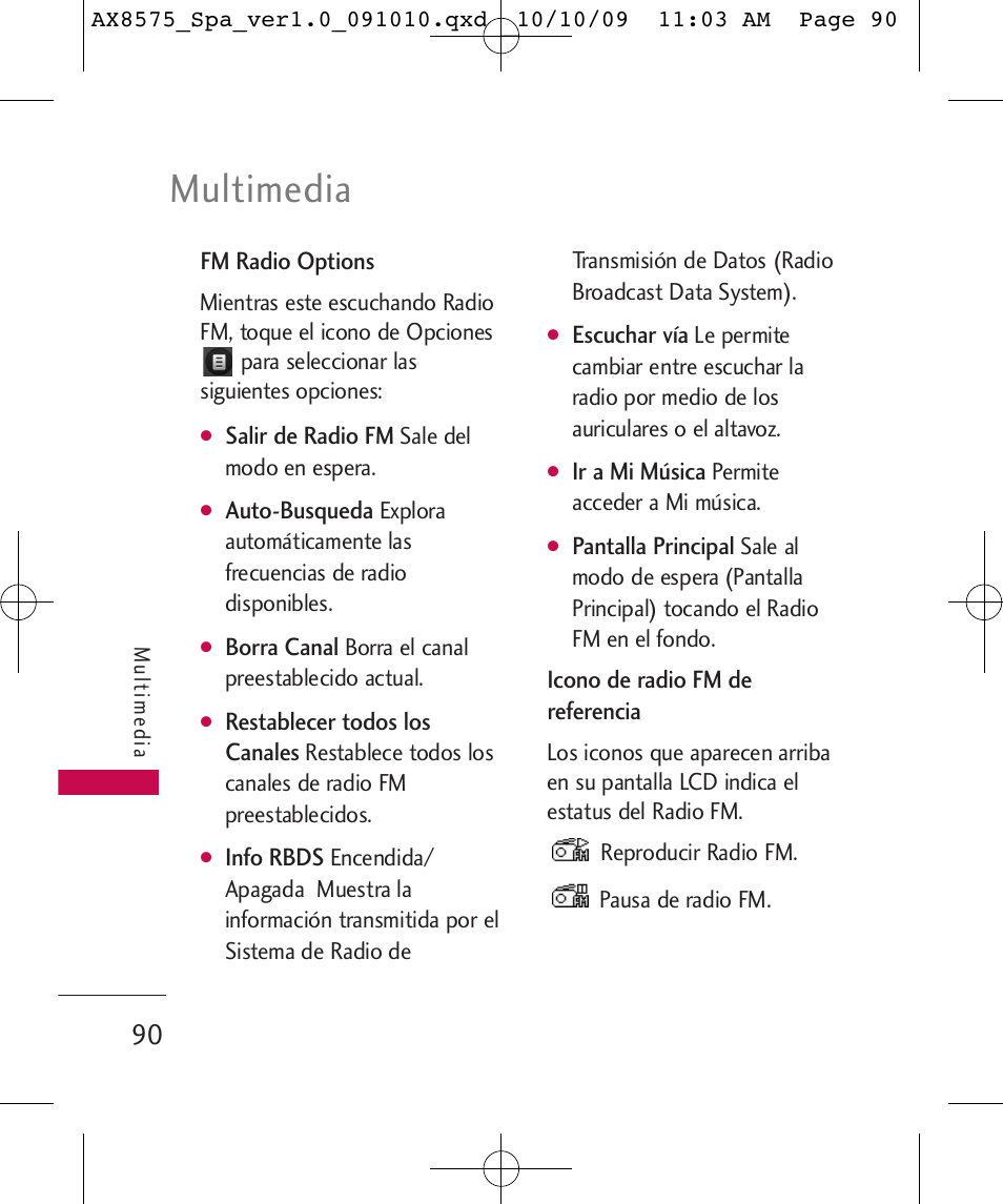 Multimedia | LG LGAX8575 User Manual | Page 274 / 381