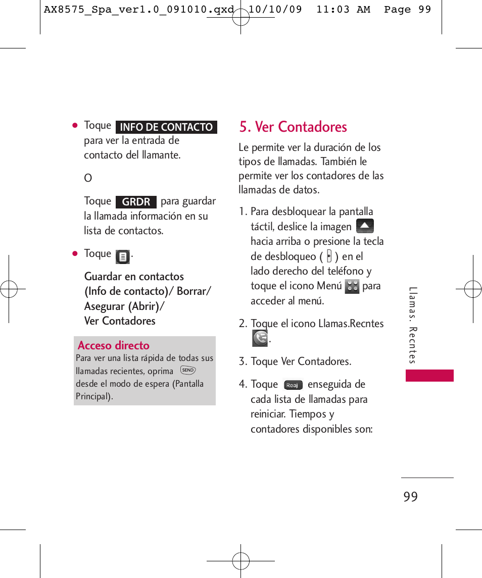 Ver contadores | LG LGAX8575 User Manual | Page 283 / 381