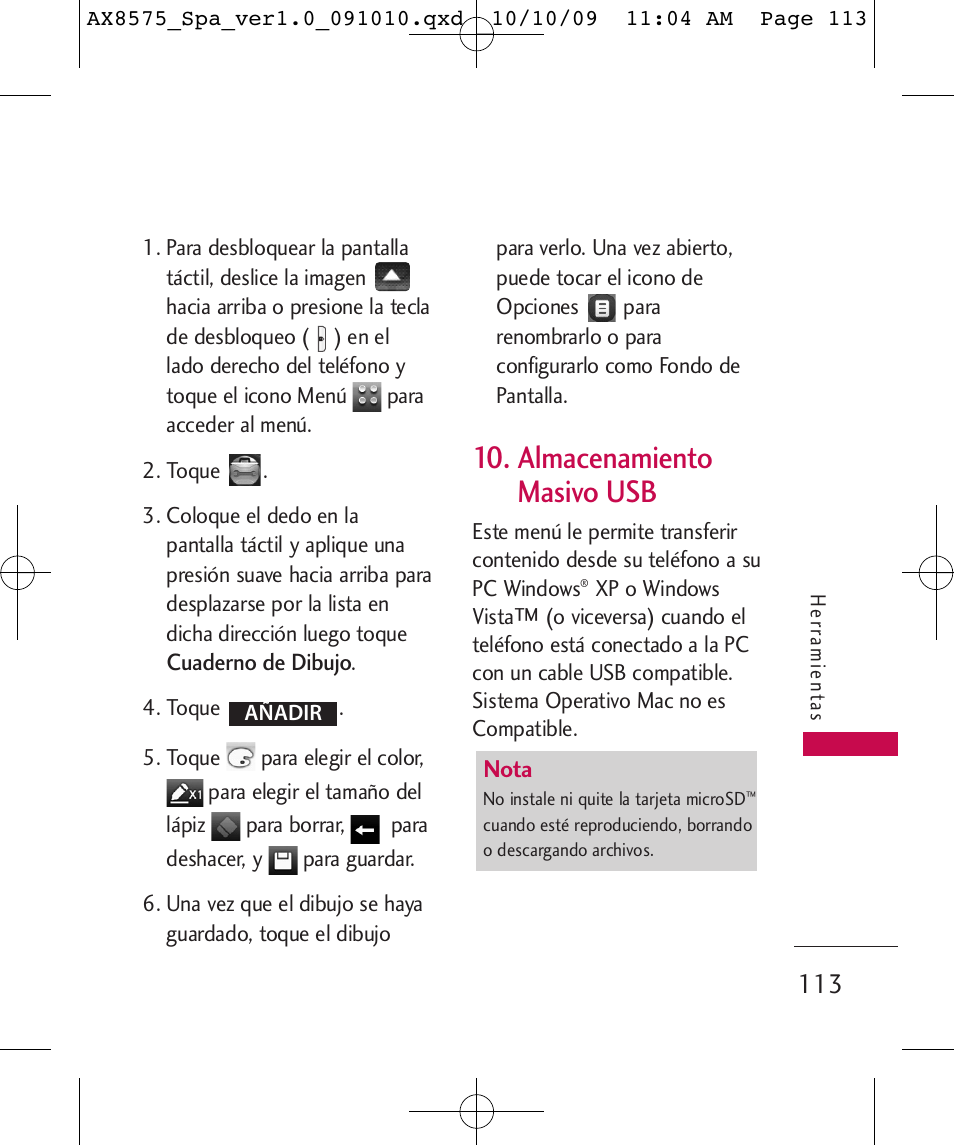 Almacenamiento masivo usb | LG LGAX8575 User Manual | Page 297 / 381