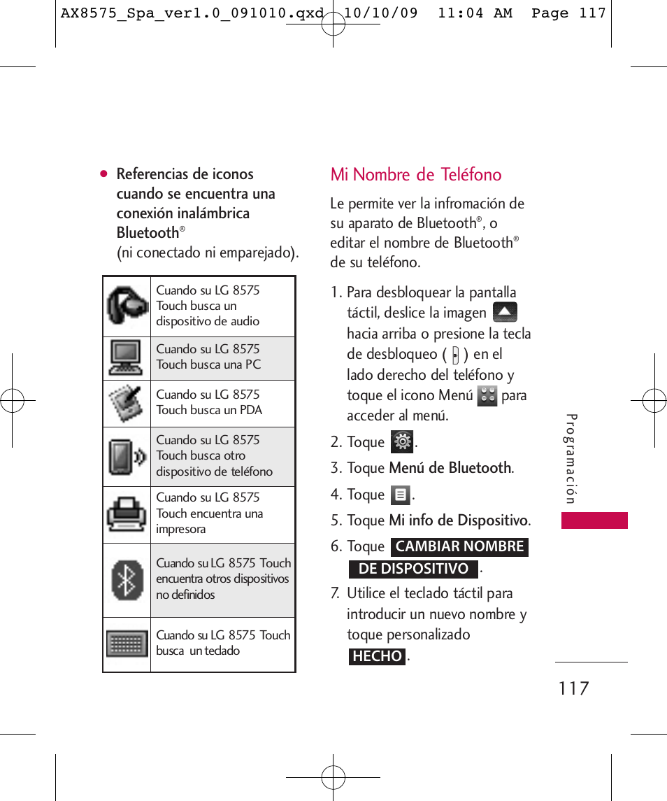 Mi nombre de teléfono | LG LGAX8575 User Manual | Page 301 / 381