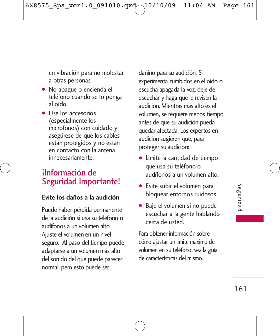 Información de seguridad importante | LG LGAX8575 User Manual | Page 345 / 381