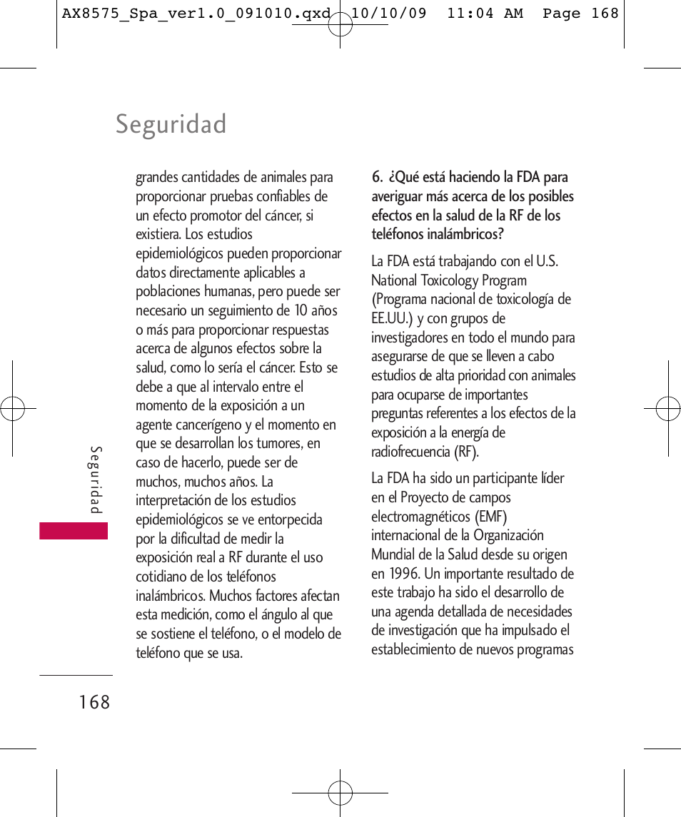 Seguridad | LG LGAX8575 User Manual | Page 352 / 381