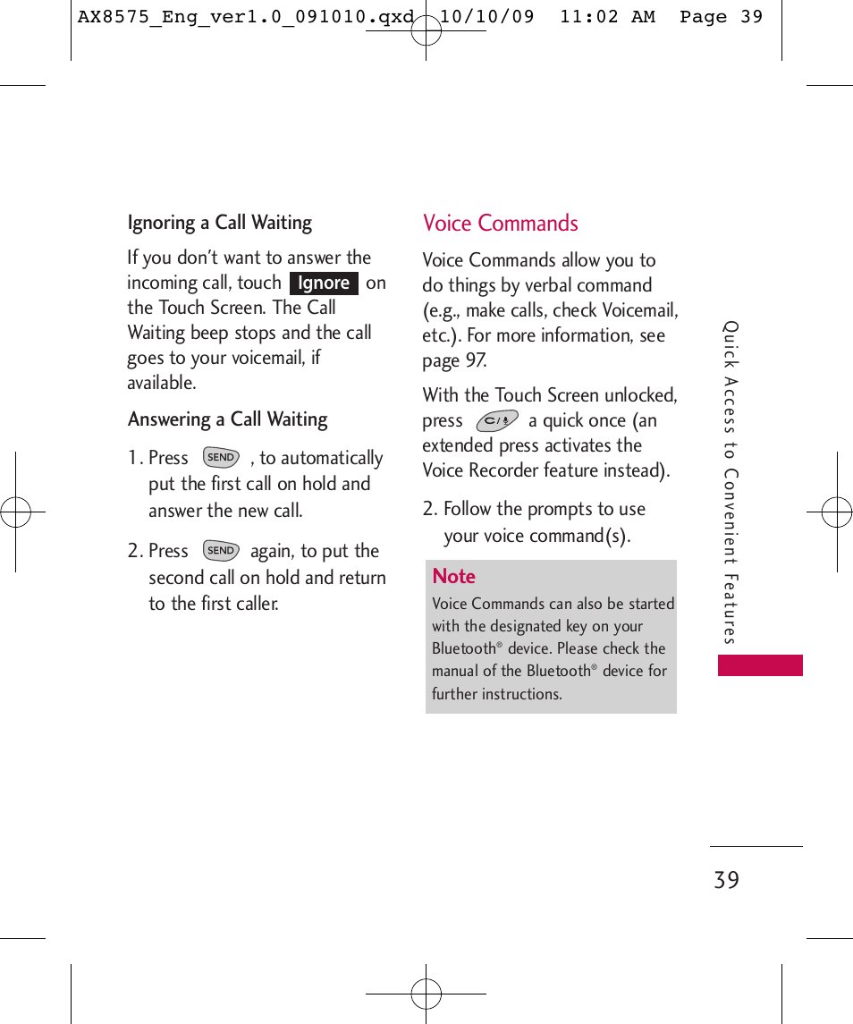 Voice commands | LG LGAX8575 User Manual | Page 41 / 381