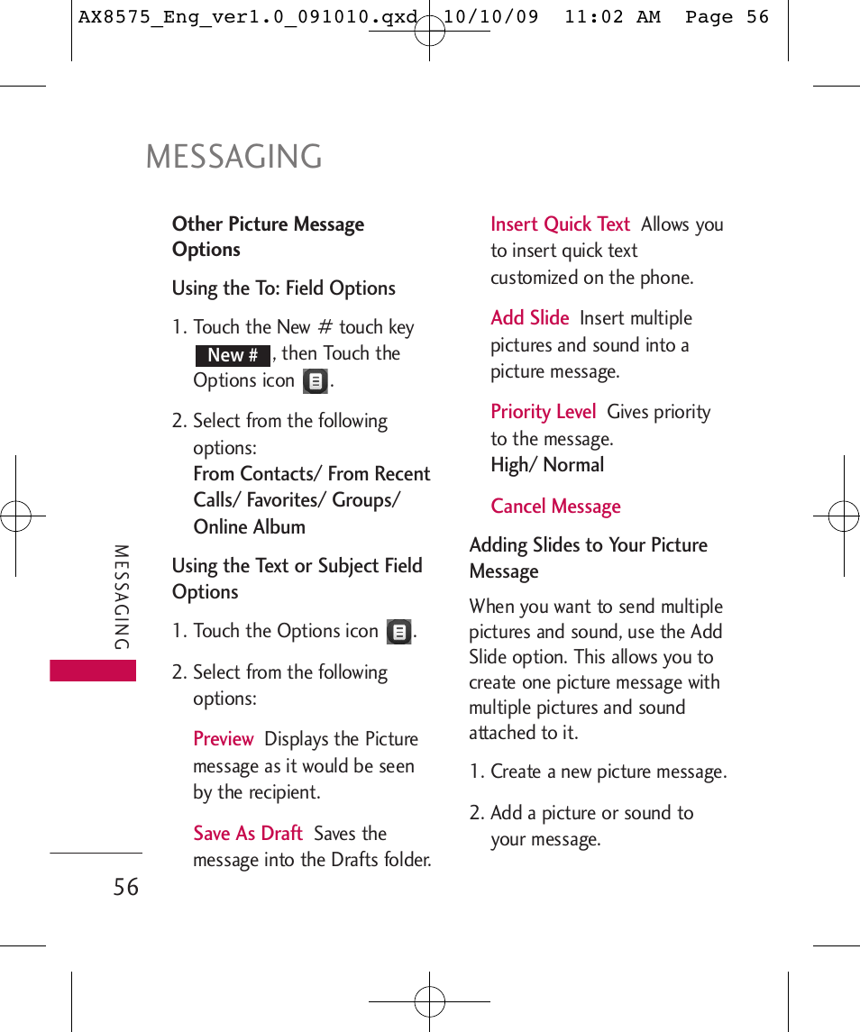 Messaging | LG LGAX8575 User Manual | Page 58 / 381