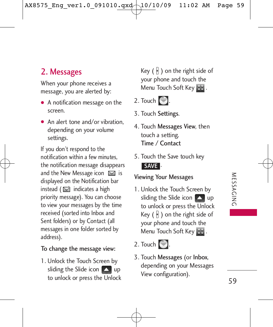 Messages | LG LGAX8575 User Manual | Page 61 / 381