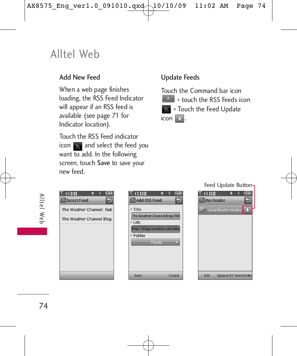 Alltel web | LG LGAX8575 User Manual | Page 76 / 381