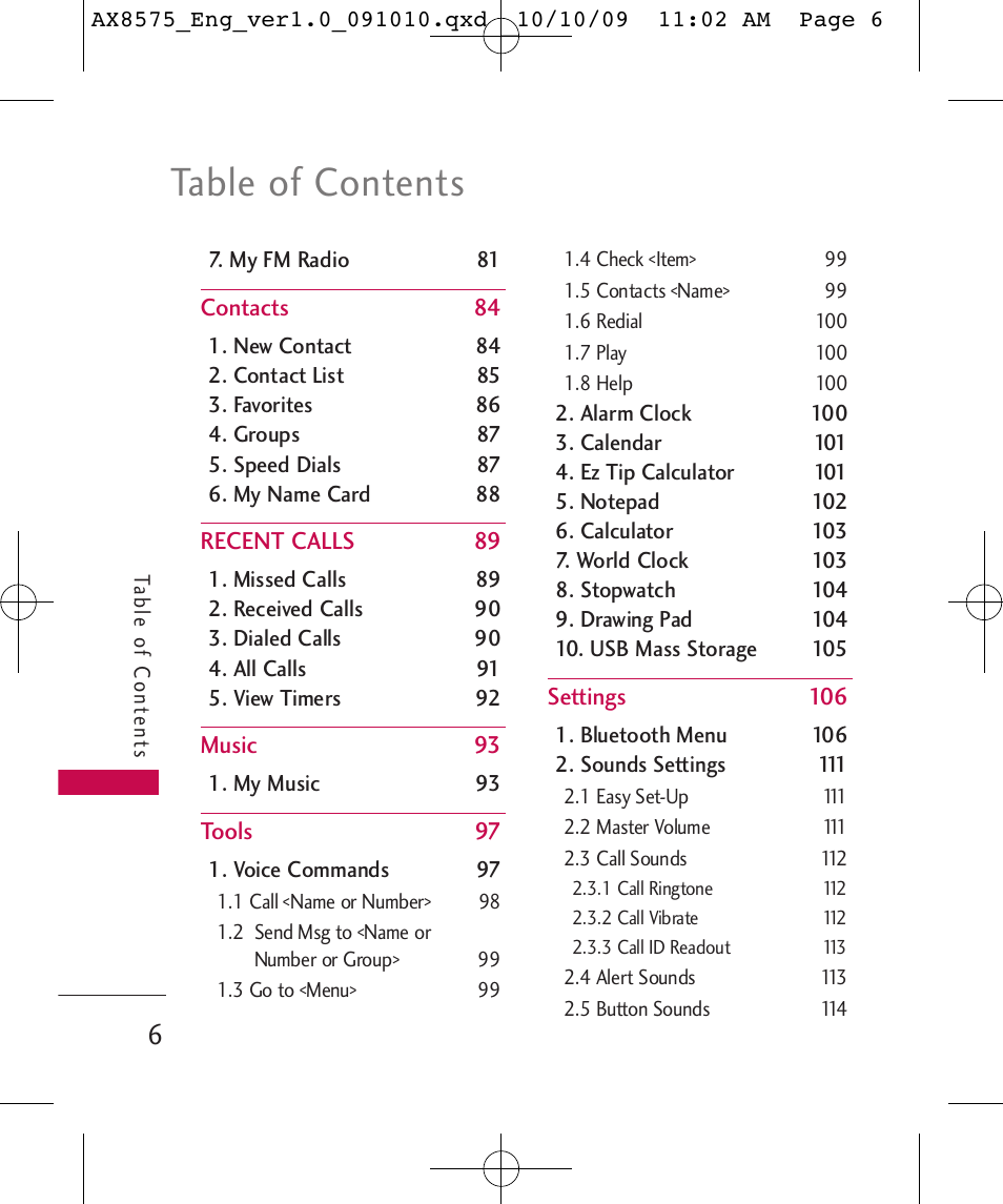 LG LGAX8575 User Manual | Page 8 / 381