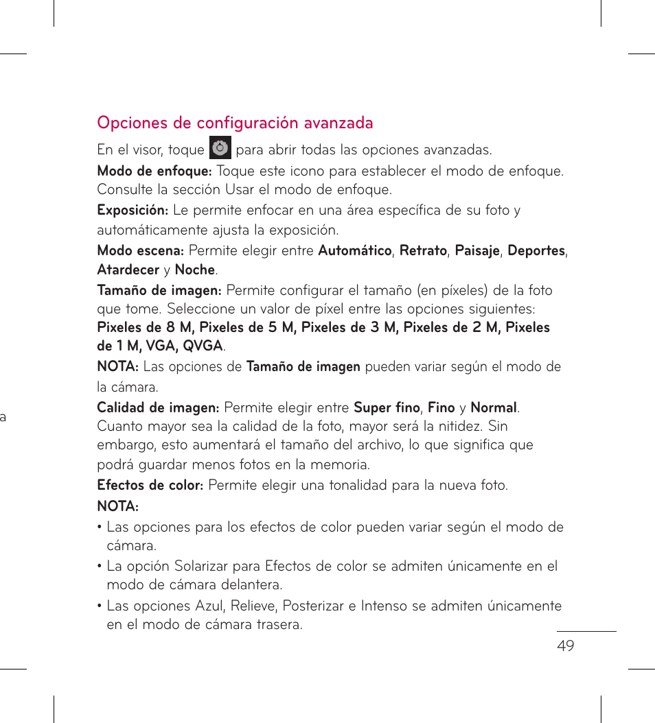 Opciones de configuración avanzada | LG LGP999 User Manual | Page 177 / 274