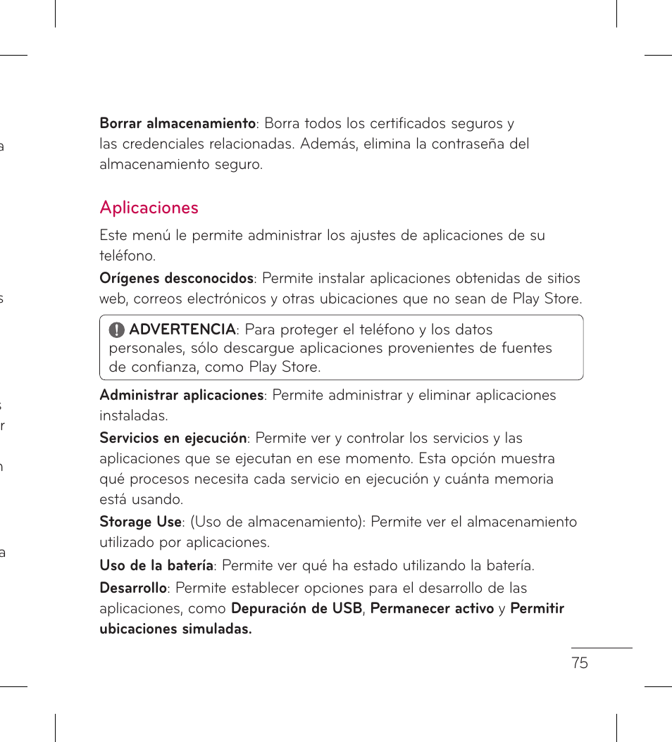Aplicaciones | LG LGP999 User Manual | Page 203 / 274