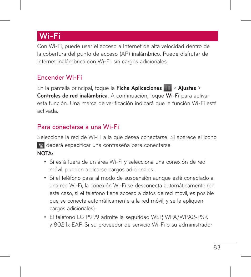 Wi-fi | LG LGP999 User Manual | Page 211 / 274