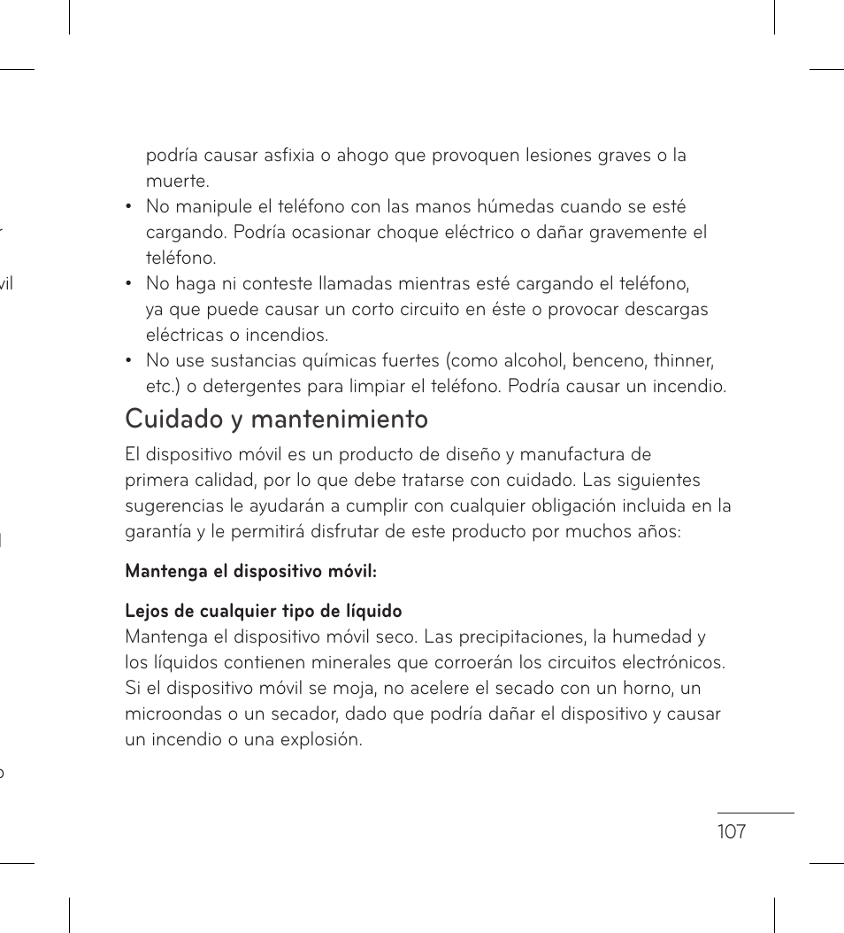 Cuidado y mantenimiento | LG LGP999 User Manual | Page 235 / 274