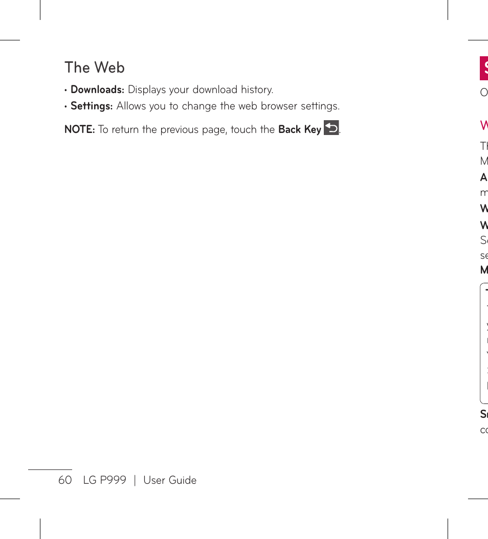 The web | LG LGP999 User Manual | Page 62 / 274