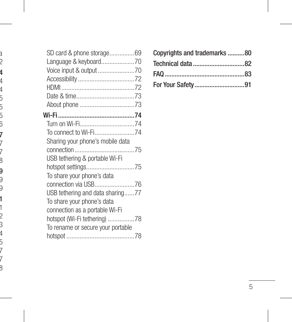 LG LGP999 User Manual | Page 7 / 274