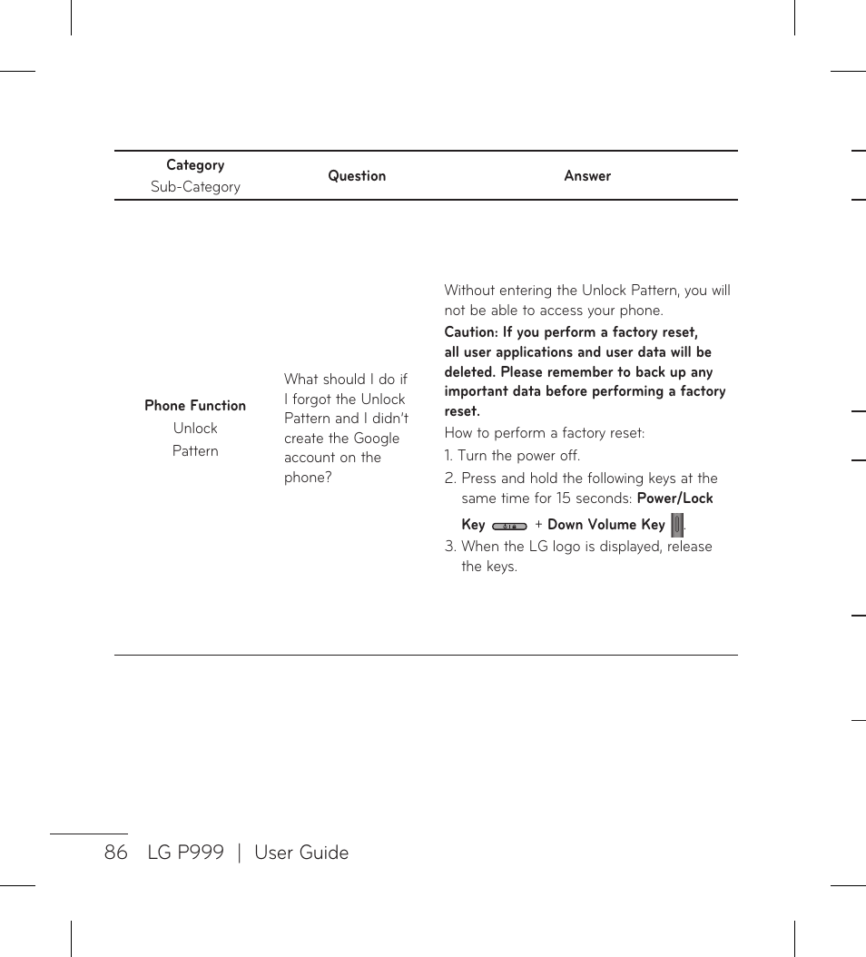 LG LGP999 User Manual | Page 88 / 274