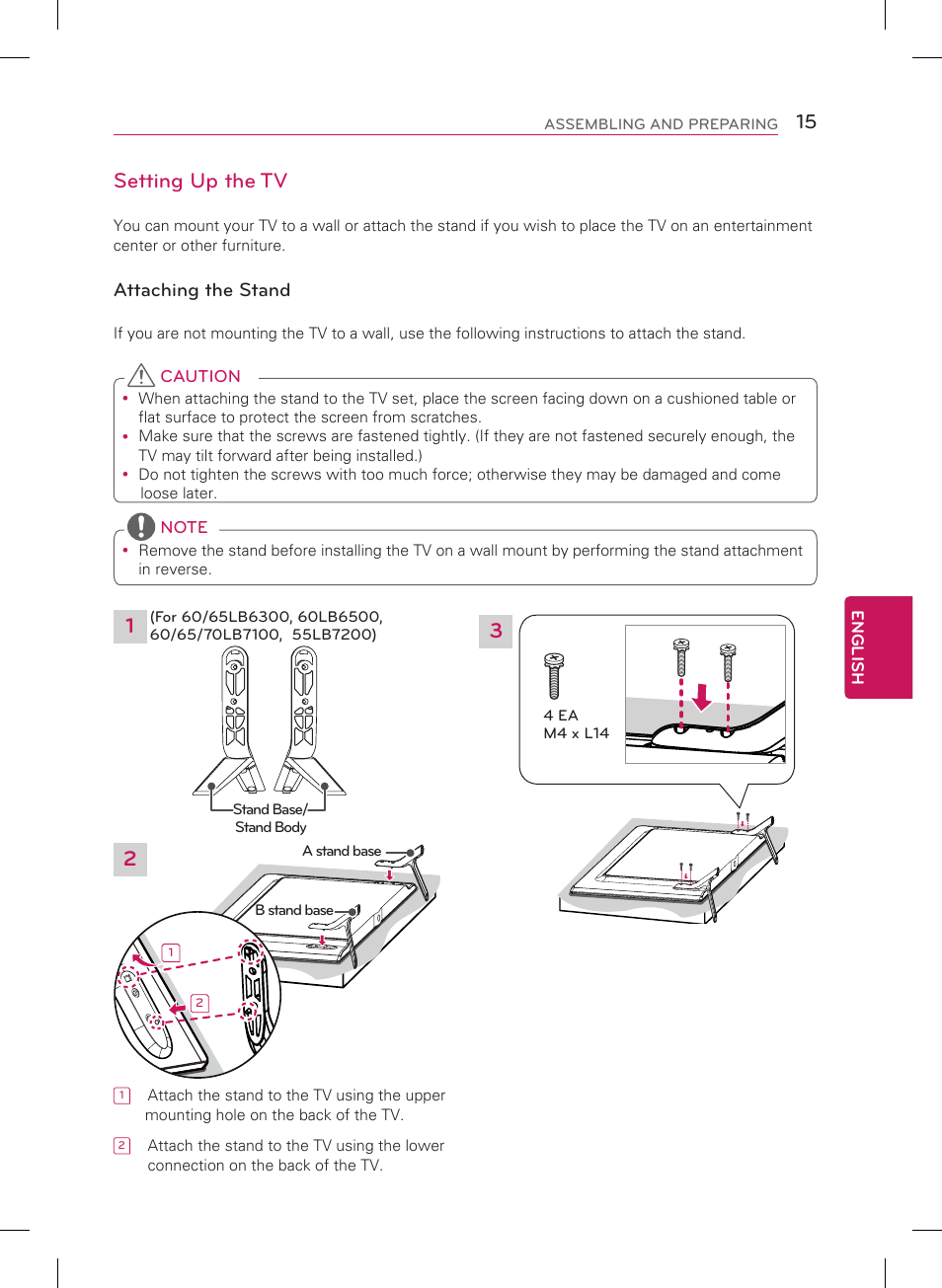 12 setting up the tv | LG 47LB6300 User Manual | Page 15 / 40